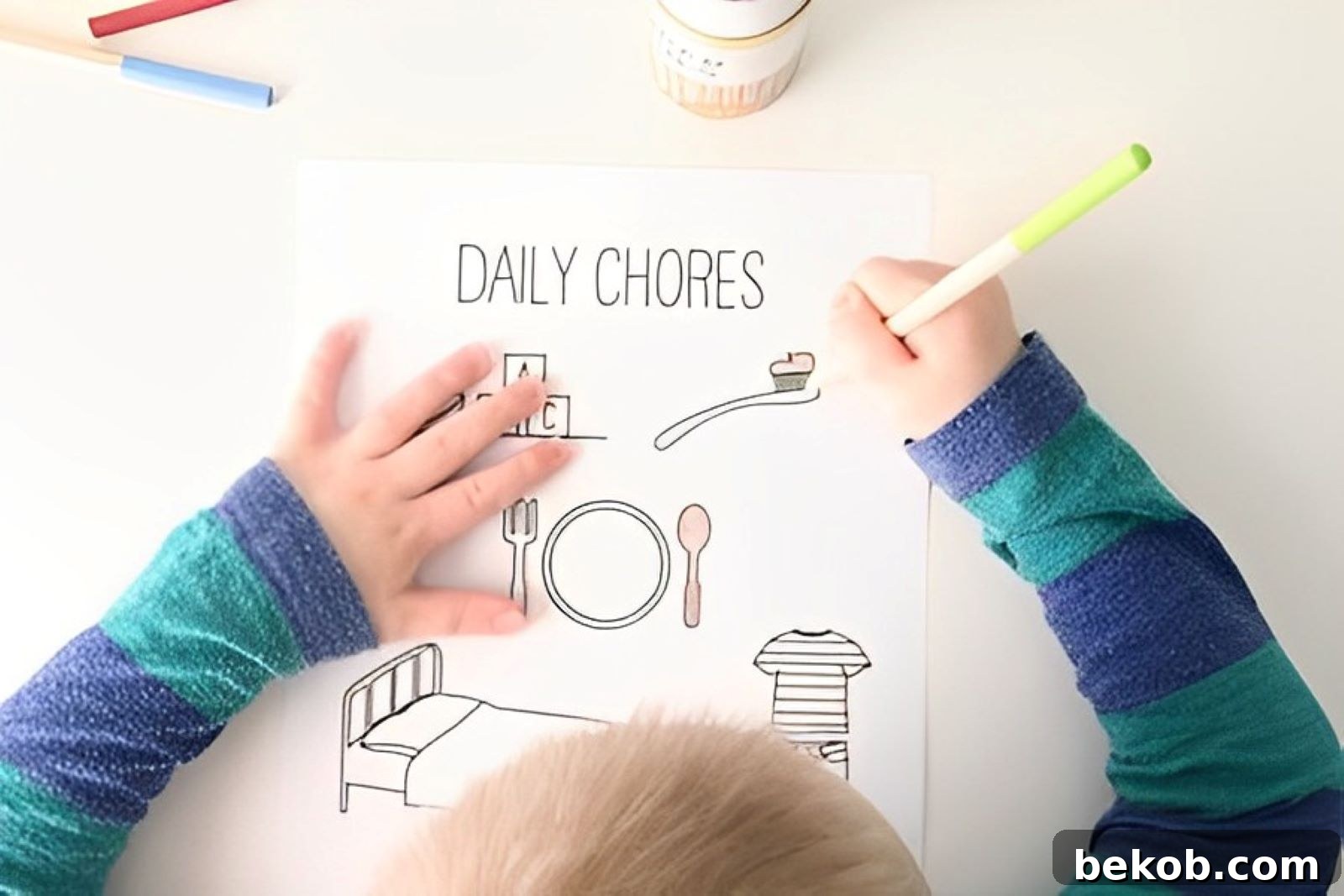 A creative and kid-friendly DIY chore chart, designed to make tasks engaging.