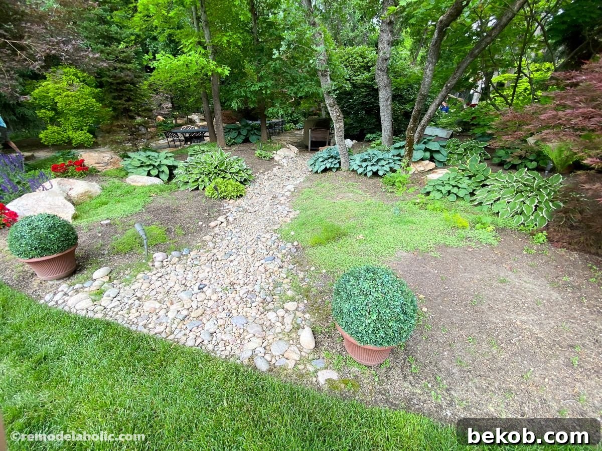 Dry creek stone garden path