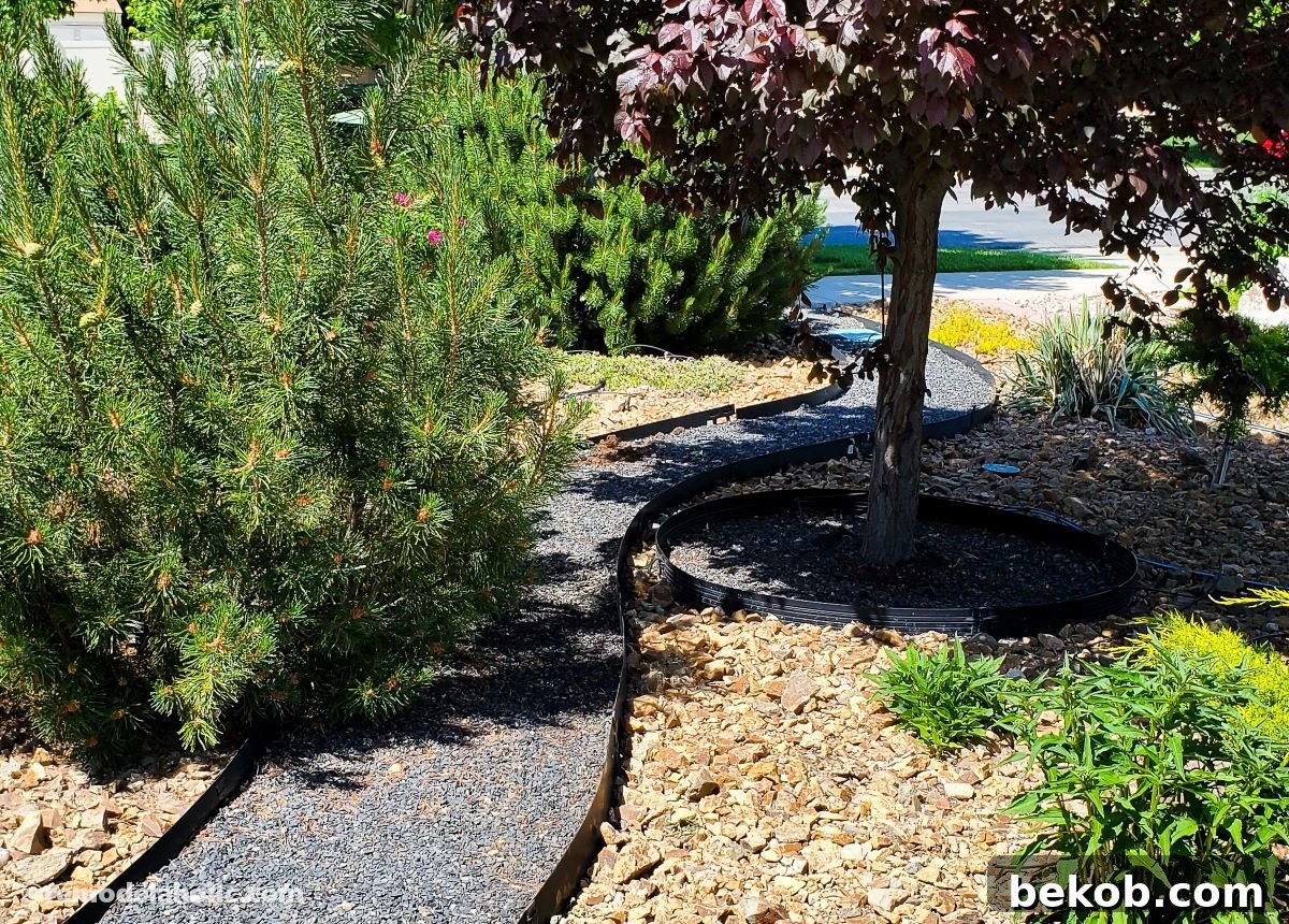 Pathway with alternating rock colors