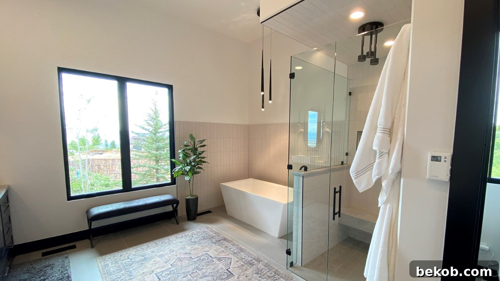 Minimalist bathroom with clean lines and clutter-free surfaces