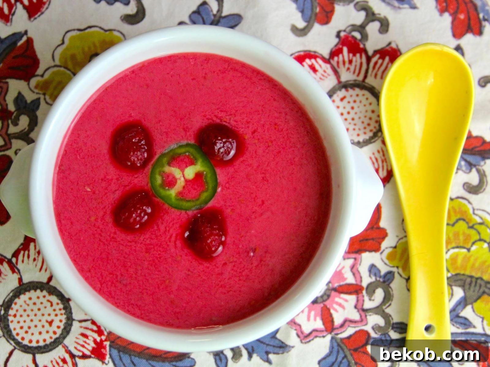 Refreshing Raspberry Jalapeno Soup