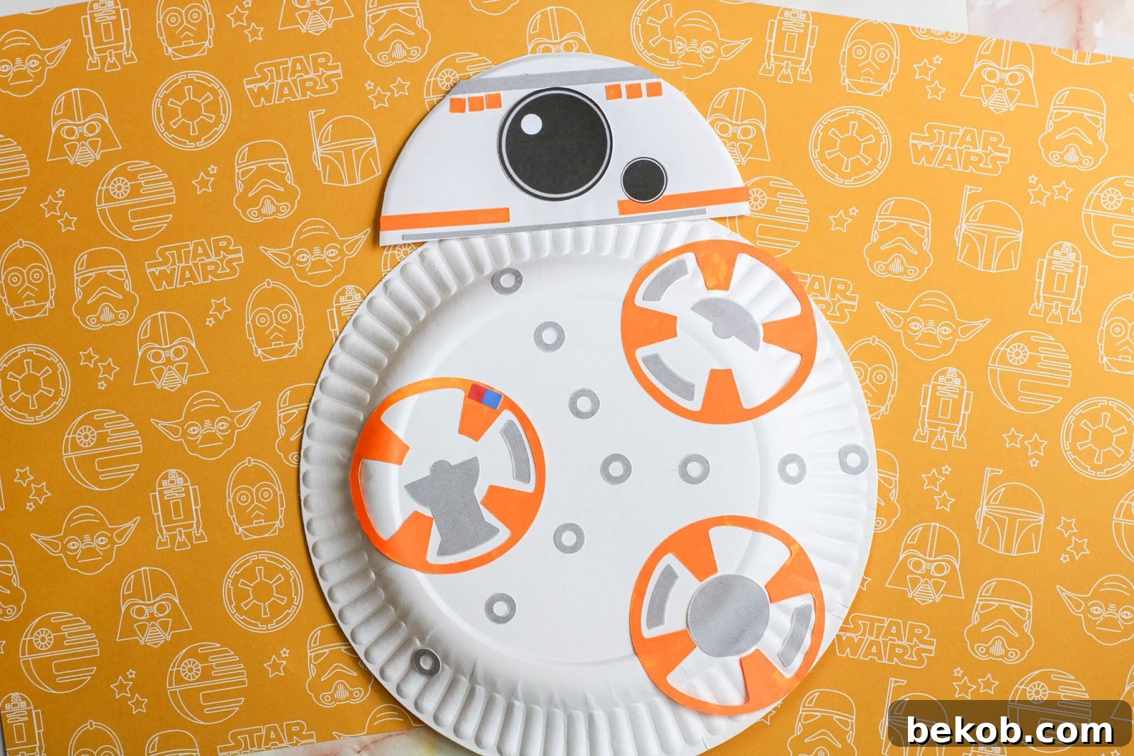 BB8 from a paper plate.
