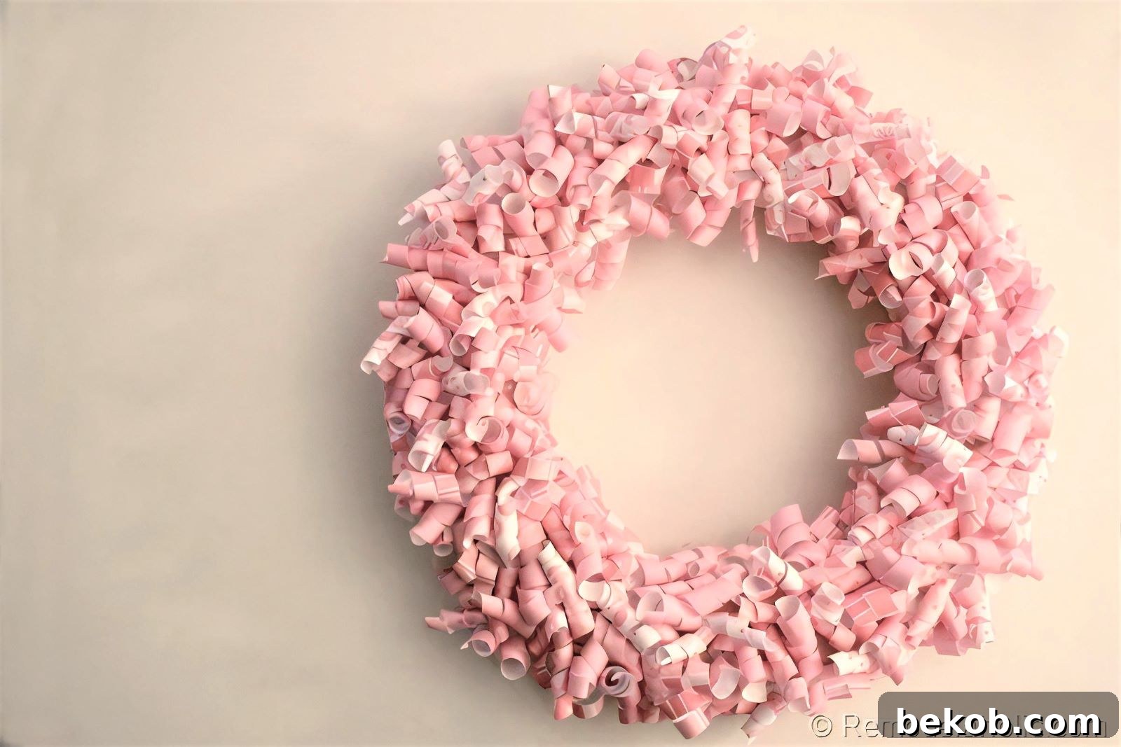 14 Pink Paper Curl Wreath Valentine Wreath Tutorial 14 103326