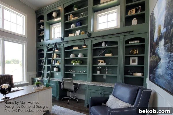 Dark Green Paint Color For Cabinet Built Ins Home Office, Sherwin Williams Succulent Lookalike, Remodelaholic UVPH21 H22
