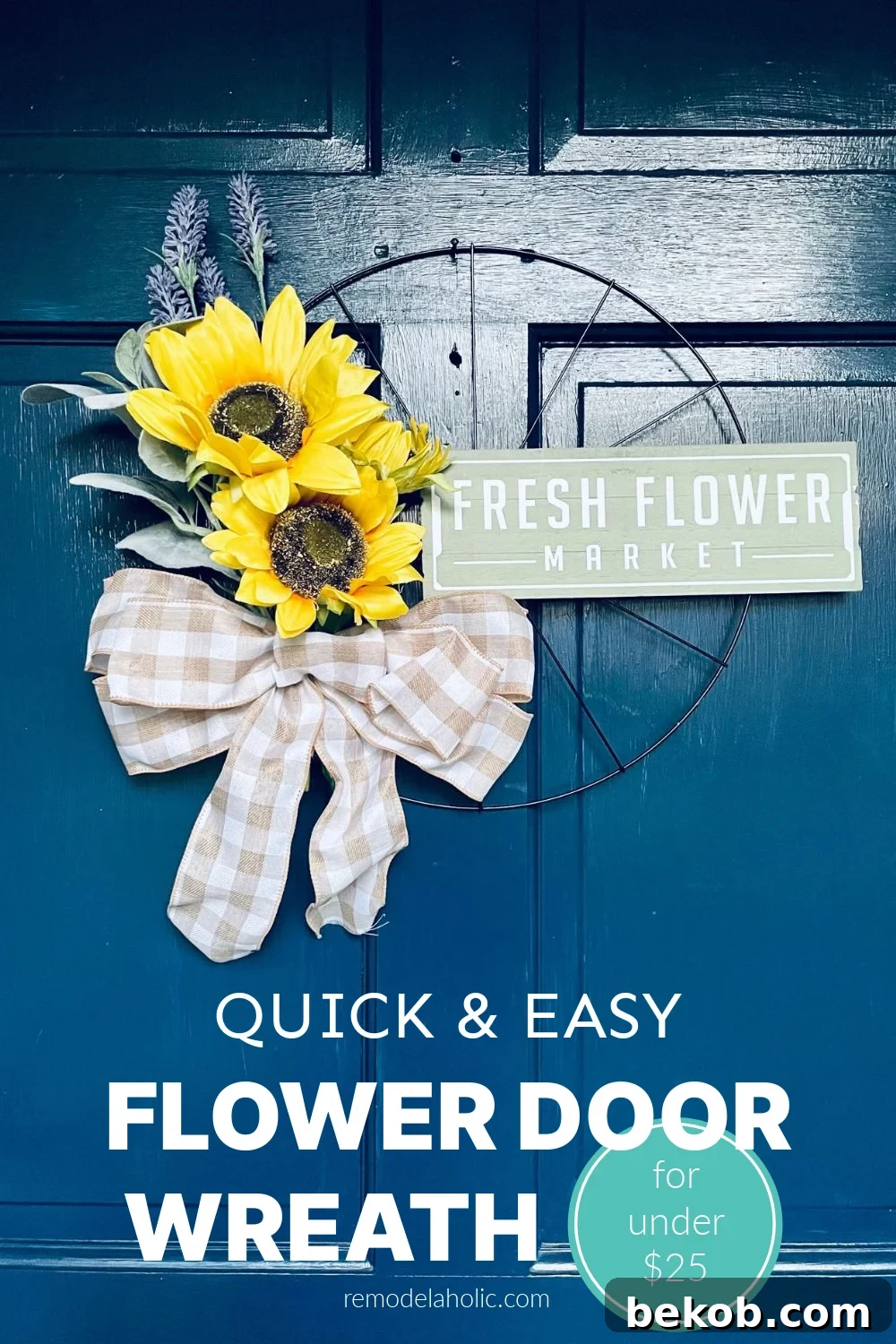 Easy Dollar Tree Flower Door Wreath