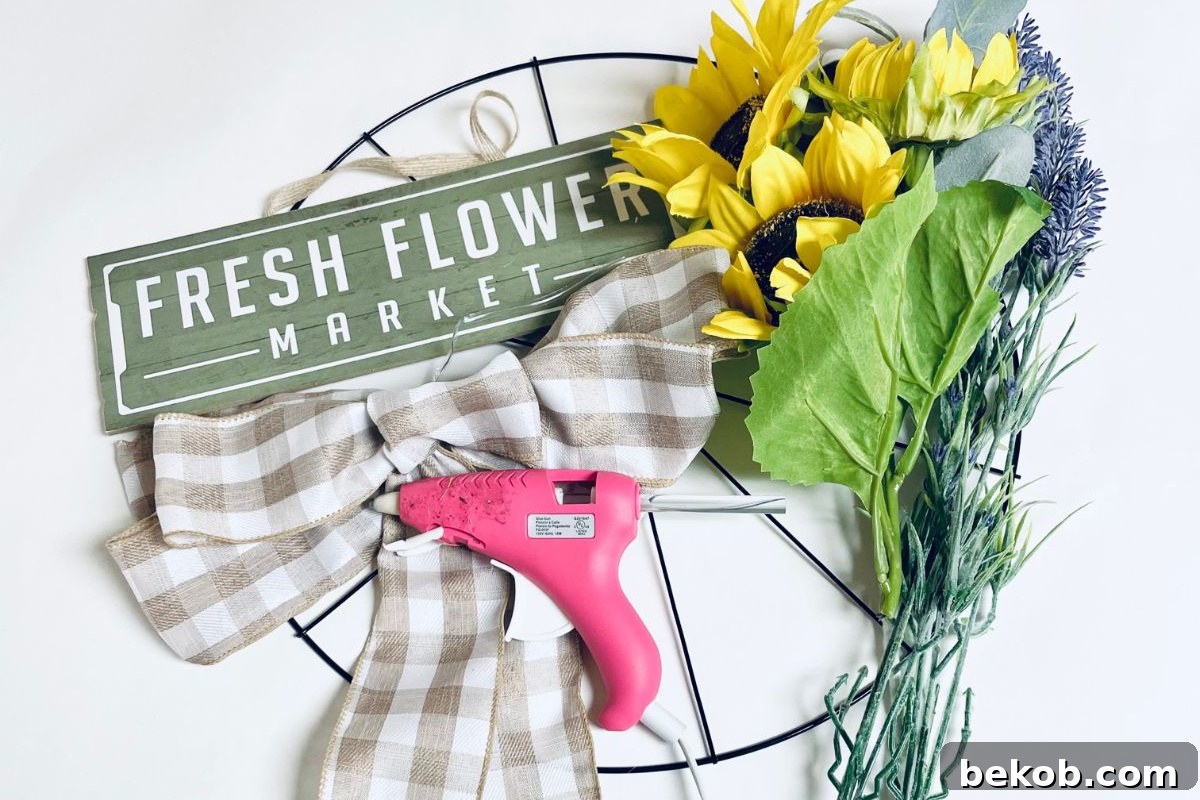 Dollar Tree Flower Wreath Supplies