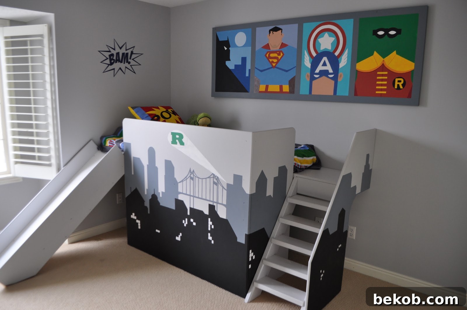 Superhero Loft Bed For Boys Cityscene I Am Momma Hear Me Roar
