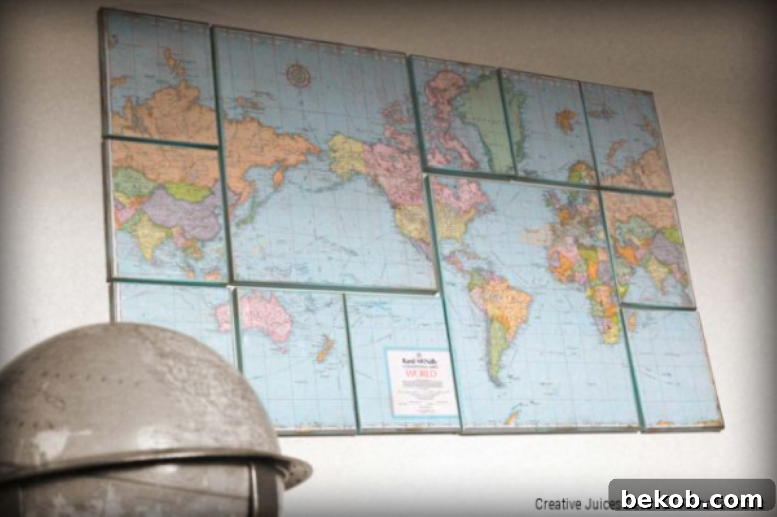 DIY Pieced Map Wall Art By Creative Juices Decor On Remodelaholic 600x399