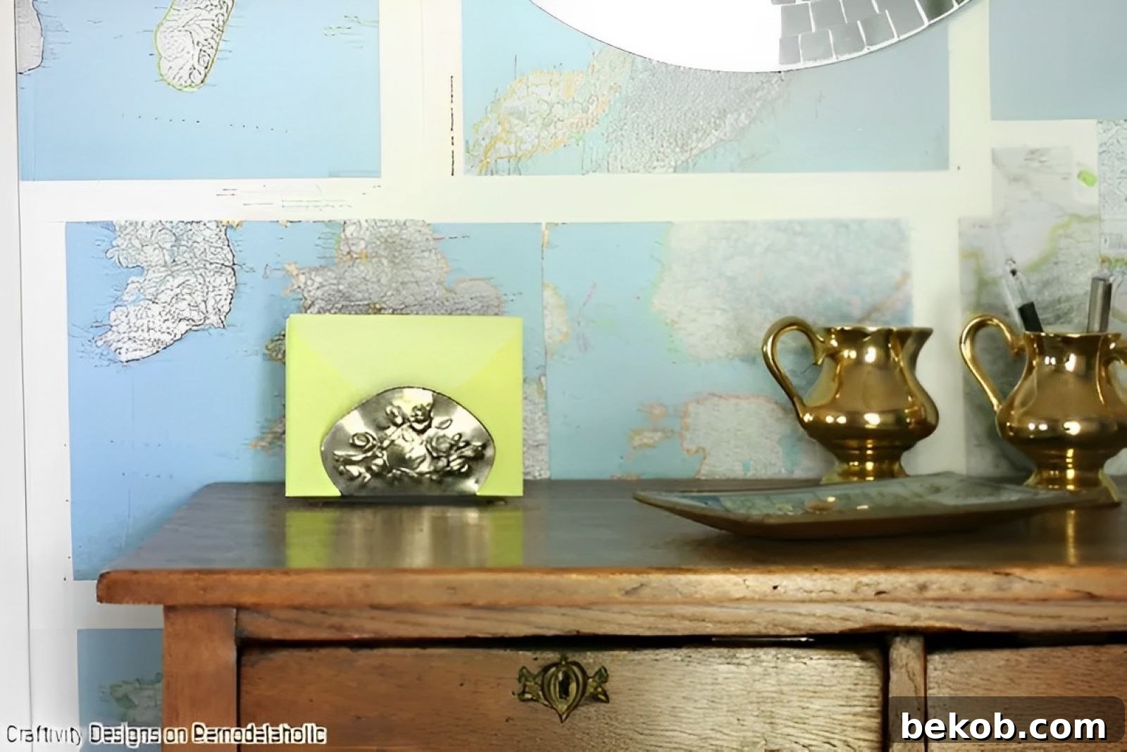DIY Wall Decor Ideas Map Wall With Vintage Maps On Remodelaholic (1) (1)