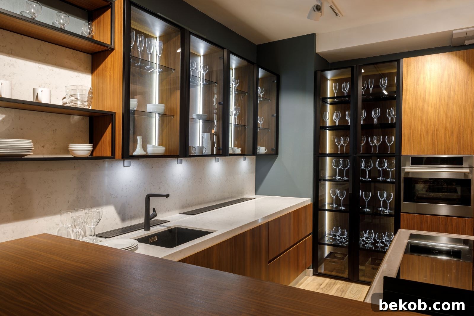 Micro Kitchen Magic 10 Genius Ideas for Stylish Small Spaces 10 Kitchen With Glass Feature