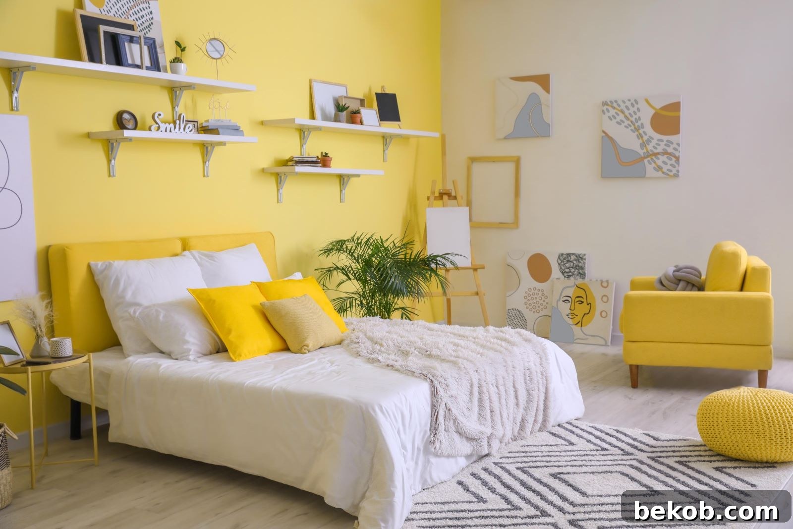 Yellow Bedroom: Infuse warmth and positivity into your bedroom with sunny yellow paint colors.