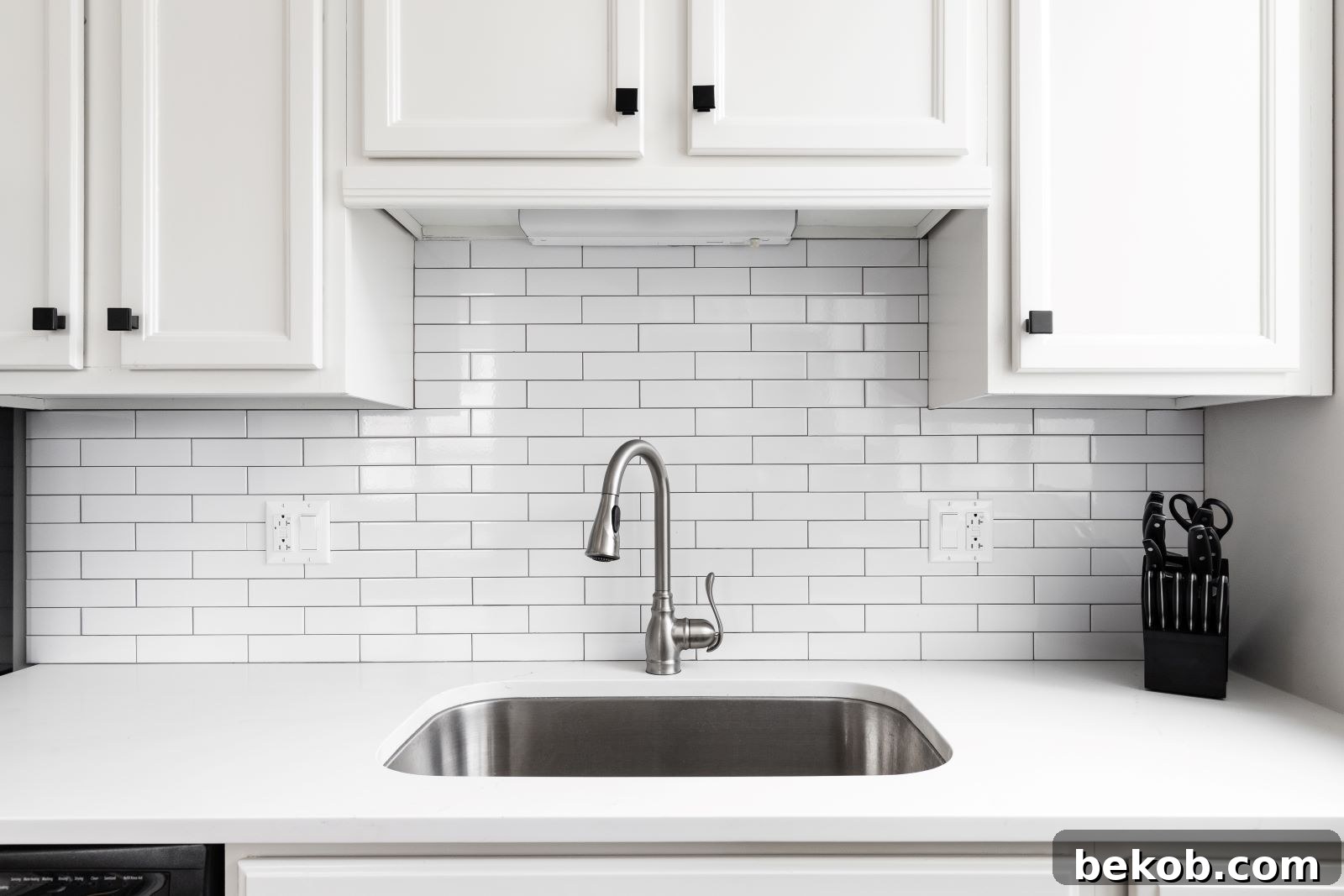 Elegant White Subway Tile Kitchen Backsplash