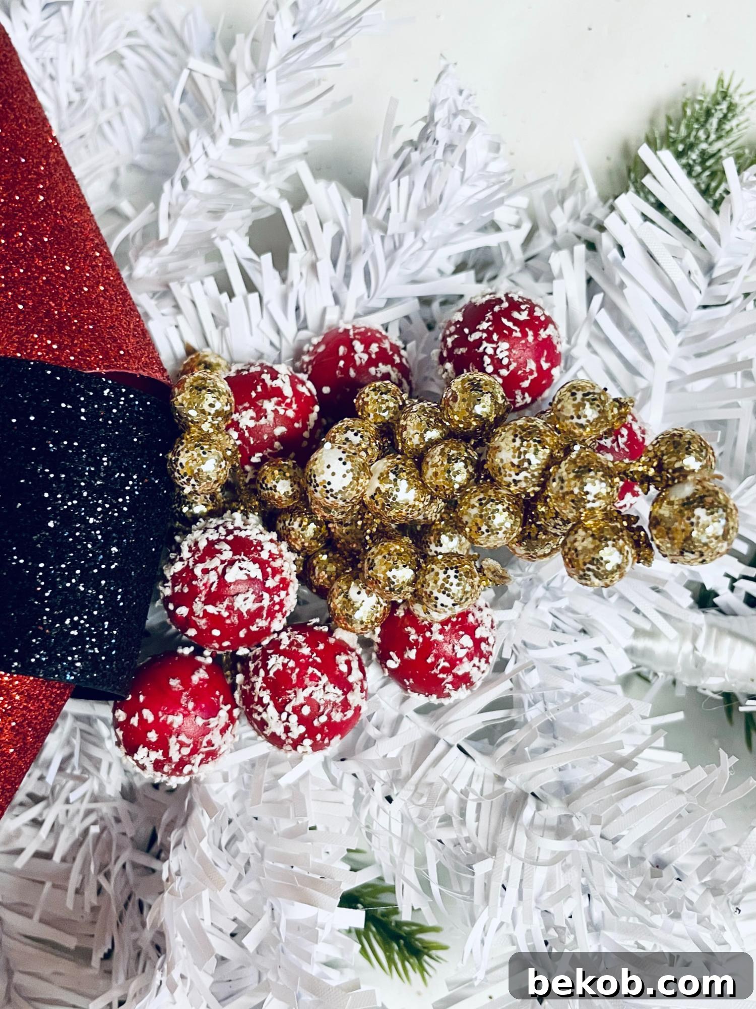 Dollar Tree DIY Christmas Swag for Front Door Add Red Berries, Remodelaholic