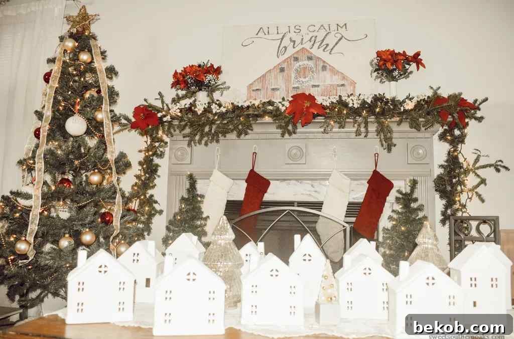 Poinsettia Christmas Mantel Sweet Southern Oaks