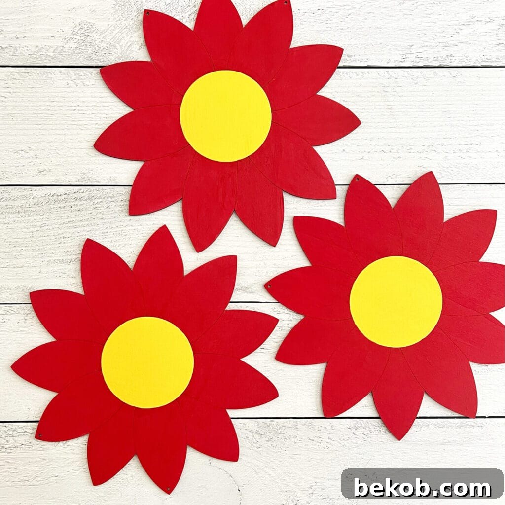 Poinsettia Wall Art Crafting Cheerfully