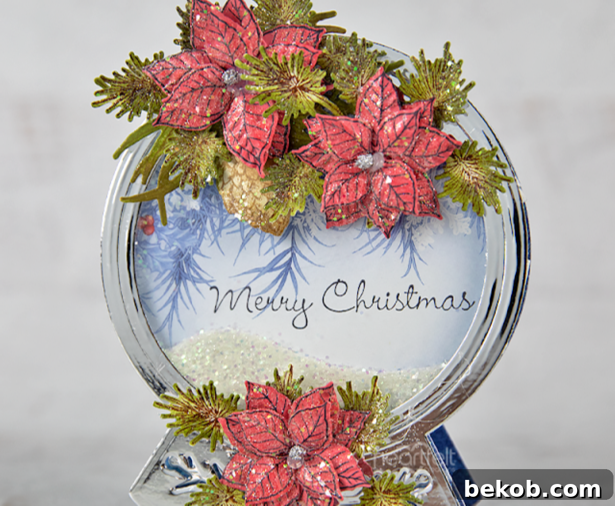 poinsettia snow globe Heartfelt Creation