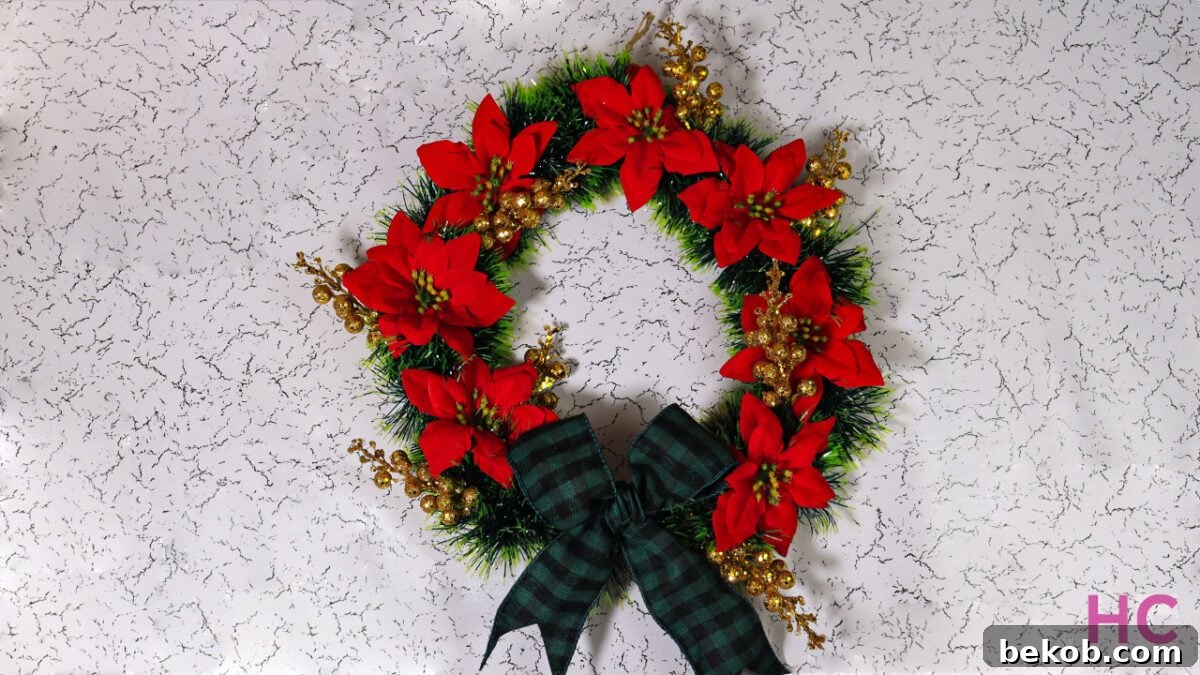 DIY Christmas Poinsettia Wreath Tutorial Homecrux