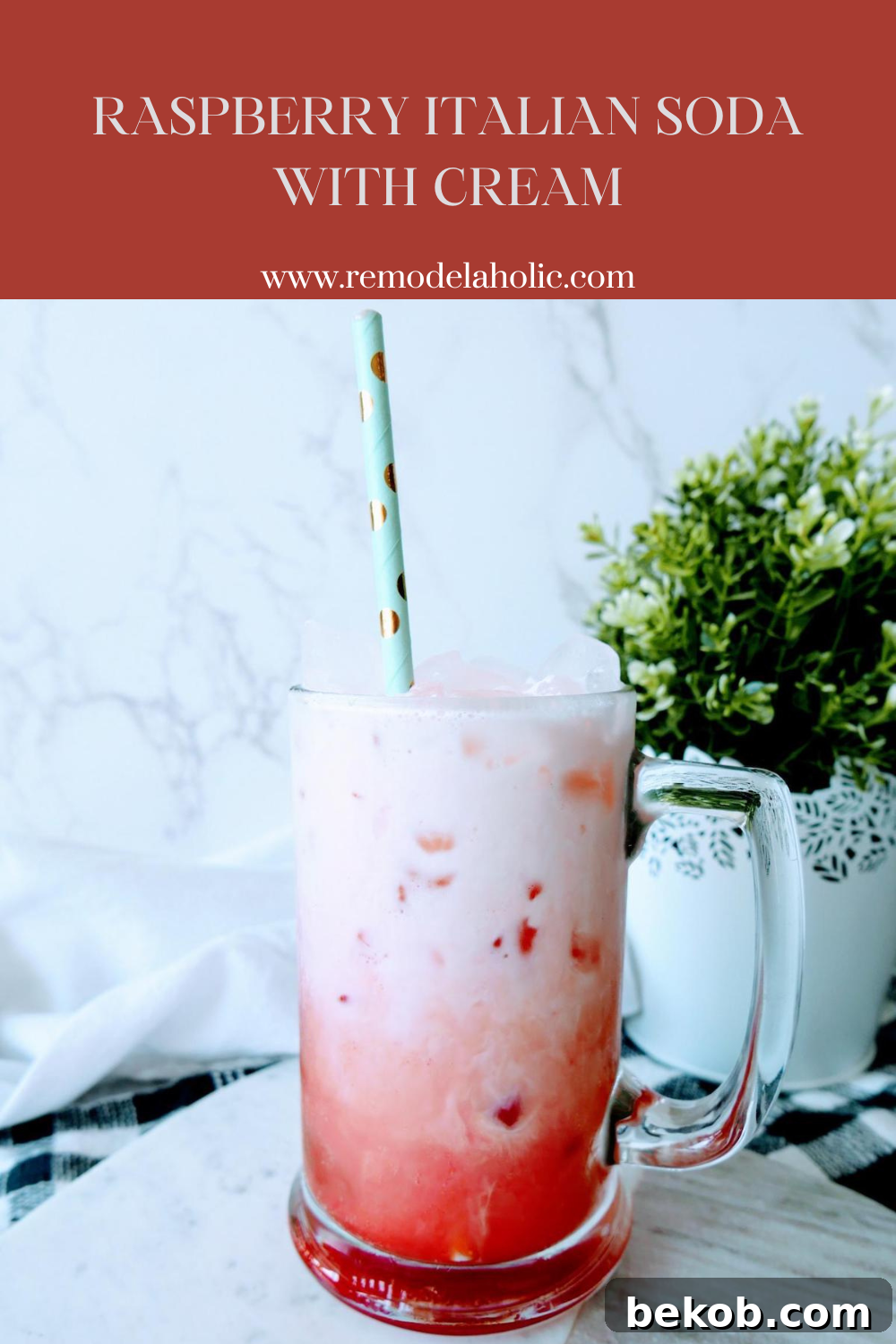 Raspberry Italian Soda With Cream