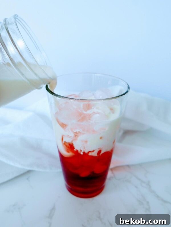 Raspberry Italian Soda With Cream Process 4