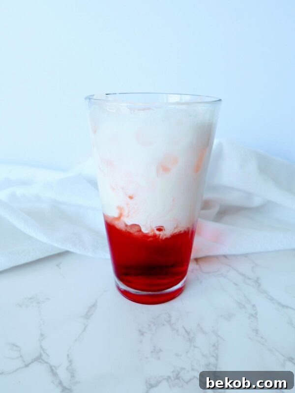 Raspberry Italian Soda With Cream Process 5