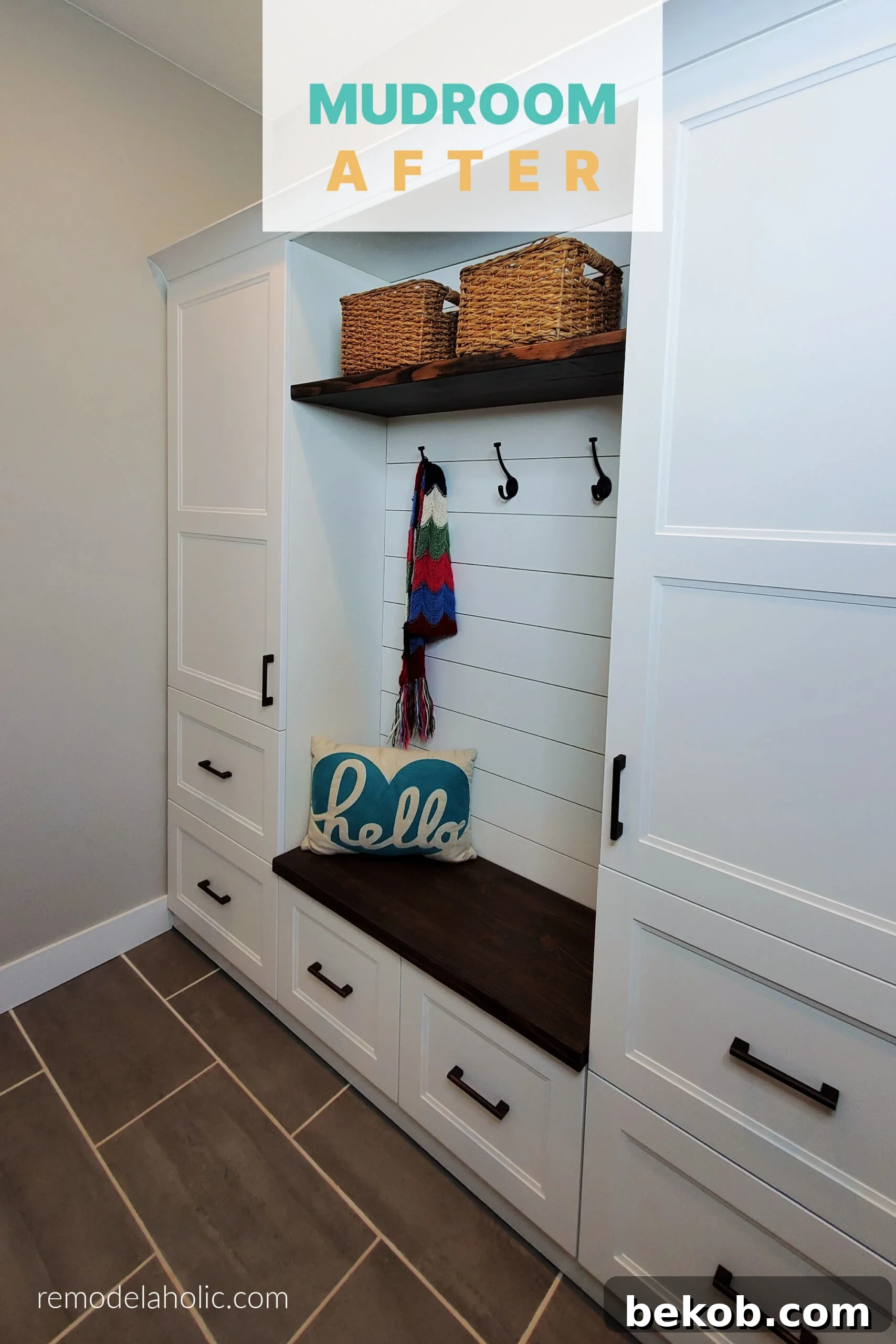 How To Build A Mudroom Bench From Ikea Cabinets Remodelaholic