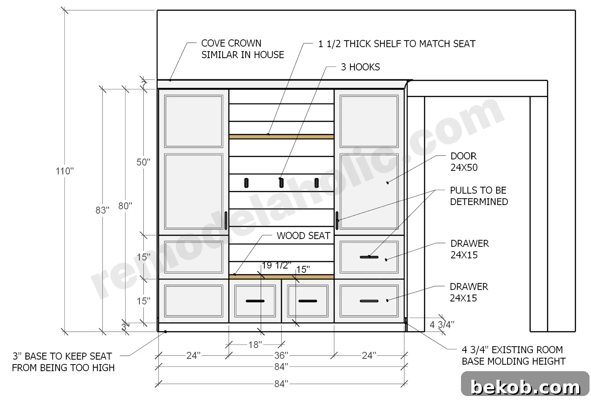IKEA Mudroom Bench And Cabinet DIY Tutorial Dimensions Remodelaholic