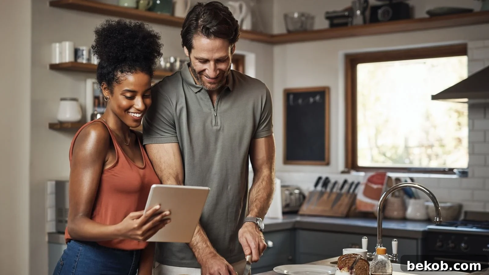 Couple Kitchen Happy