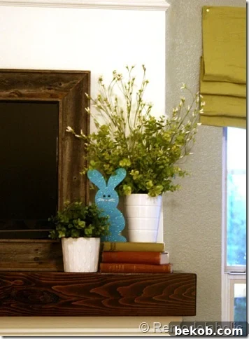 Spring Mantel Decor Initial Setup