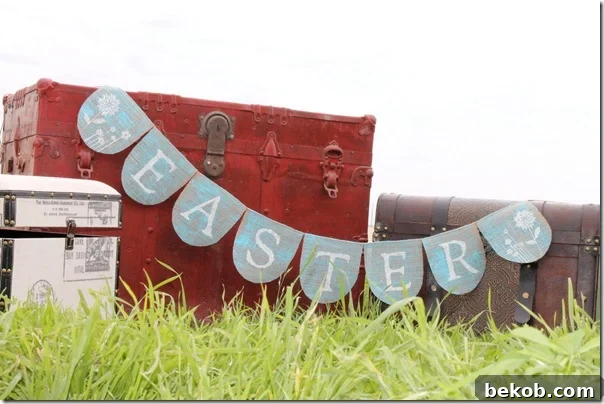 Easter Burlap Banner