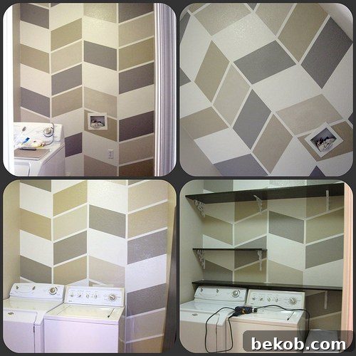 Painted Herringbone Wall