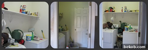 Before: A Small and Unorganized Laundry Room