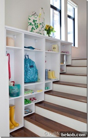 Creative storage solutions under a stairway