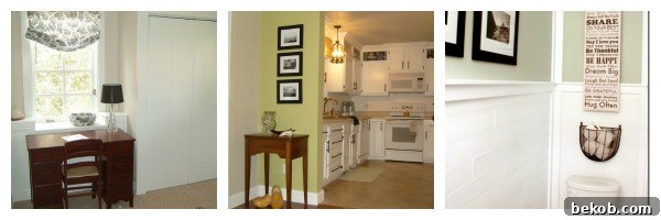 Remodelaholic Makeover Collage - Small Bedroom, Kitchen, Half Bath