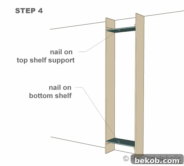 step 4 bult-in bookshelves