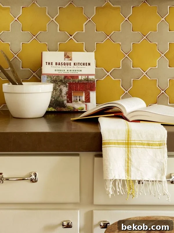 Yellow Moroccan Tile Kitchen Backsplash