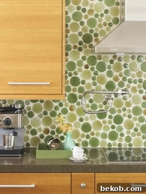Recycled Glass Kitchen Backsplash