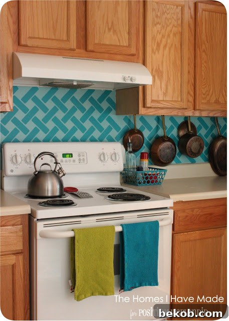 Cross-Hatch Vinyl Kitchen Backsplash