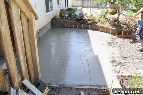 Concrete Pour Progress and Supplies