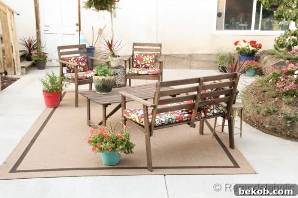 Spacious Outdoor Concrete Patio