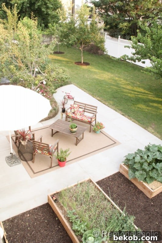Vertical View of Completed Concrete Patio