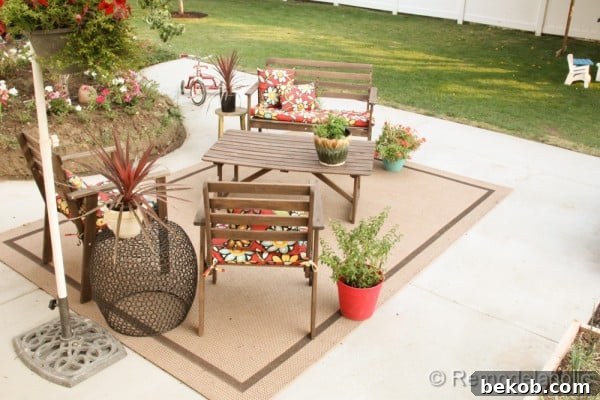 Enjoying the New DIY Concrete Patio