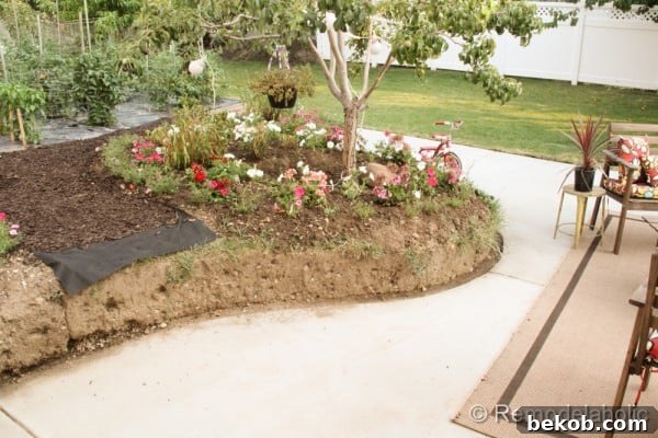 Patio Edge Awaiting Retaining Wall