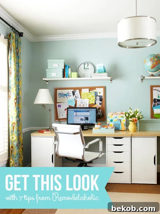 Get This Look - Easy Home Office Organization via Remodelaholic.com