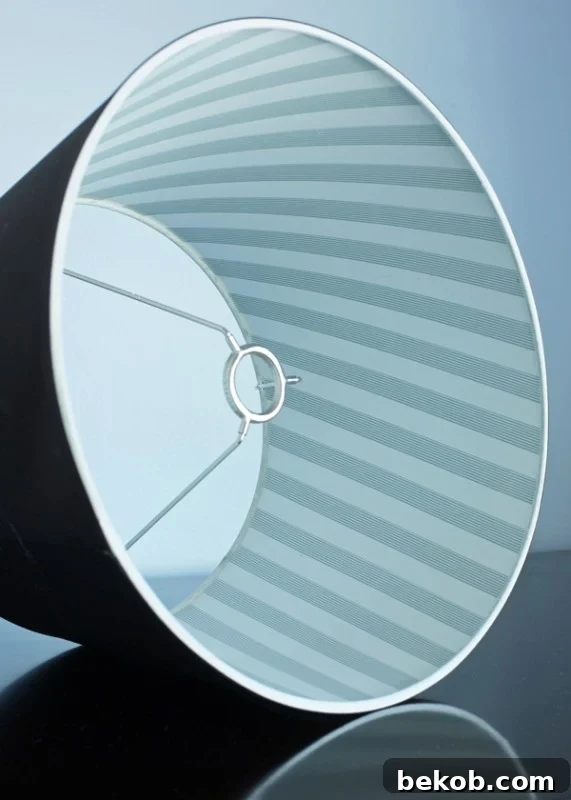 Creative Washi Tape Lampshade Lining by Teal and Lime, revealing an inner patterned lampshade