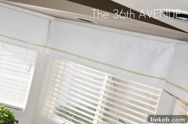 Elegant Washi Tape on Window Treatment by The 36th Avenue, featuring vertical stripes on curtains