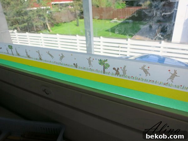 Charming Seasonal Window Decor with Washi Tape by Alina Kelo, featuring a window decorated for summer
