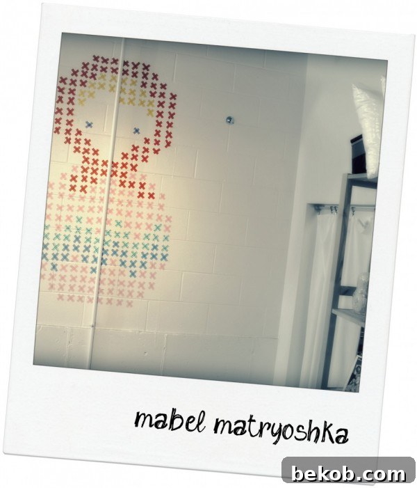 DIY Washi Tape Cross Stitch Wall Art with Free Pattern by Sewn Studio, featuring a geometric pattern