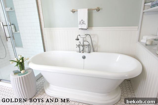 Bathtub in elegant master bath remodel