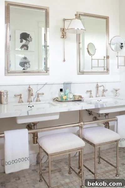 Elegant bath with chrome