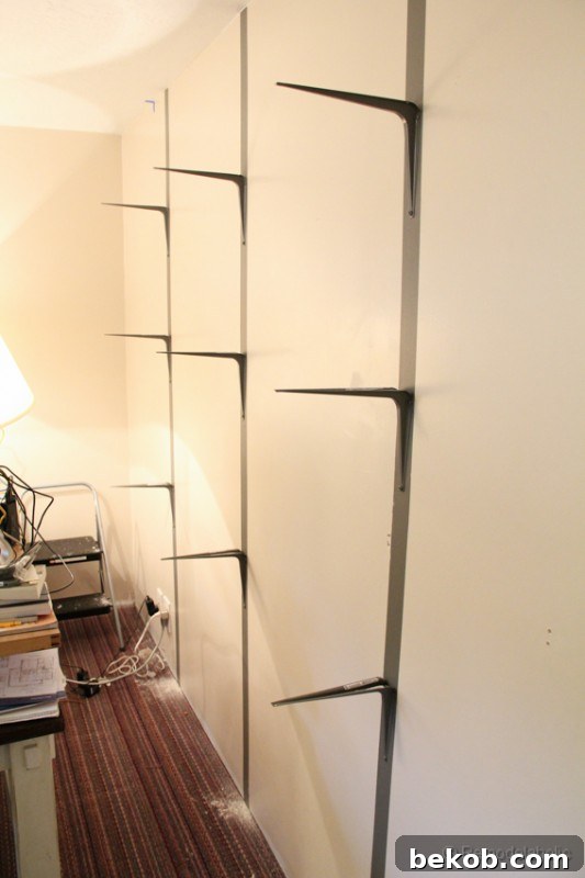Securing Rustic Shelf Boards to Brackets